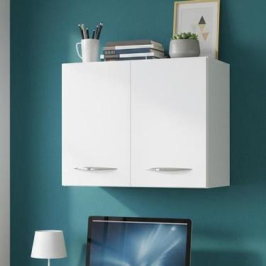 Imagem de Armário Aéreo Compacto 2 Portas Ideal para Cozinha, Sala e Banheiro - 