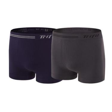 Imagem de Kit 2 Cuecas Boxer Masculina Microfibra Trifil Sem Costura CE 0277, Az