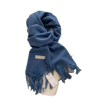 Imagem de Cachecol Feminino Longo De Caxemira Quente Para Inverno, 26 Cores, Xal