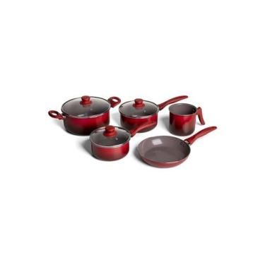 Imagem de Jogo panelas brinox antiaderente ceramic life 5 pecas easy vermelho 47