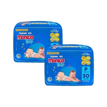 Imagem de Kit 2 Fraldas Turma da Mônica Baby Jumbo P com 30un cada