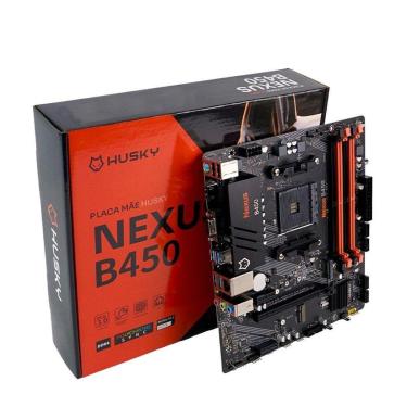 Imagem de Placa-Mãe Husky Nexus B450 M.2 NVMe DDR4 3200MHz Ryzen 5000/3000/2000 Micro-ATX 64GB-Un...