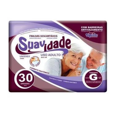 Imagem de Fralda geriátrica suavidade unissex g c/30 unidades 70 á 90 kg