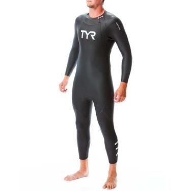 Imagem de Wetsuit TYR Hurricane Cat 1 Masculina com Mangas  Neoprene Slick Skin 