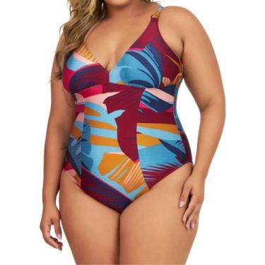 Imagem de Maiô Folhagem Banho de Mar Acquatech 601547 Zero Barriga, 46, Folhagem
