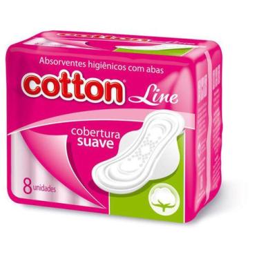 Imagem de Absorvente cotton line suave com abas 8 unidades - higgie top