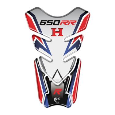 Imagem de Protetor de Tanque Resinado 3D Compatível Honda CBR 650RR Branco PVC Alta Resistência Teu Adesivo