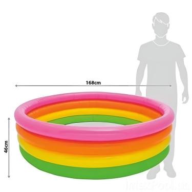Imagem de Piscina Inflável Infantil 56441 Pôr do Sol 780L com 4 Anéis de Vinil e Fundo Inflável Intex