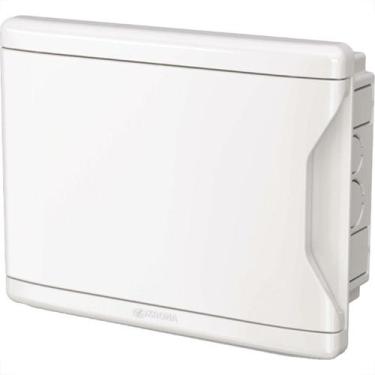 Imagem de Centrinho Krona Pvc Branco Embutir Para 3 Disjuntores Nema / 4 Disjunt