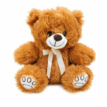 Imagem de Urso De Pelúcia Toninho Com Laço 25cms - Marrom - Fizzy