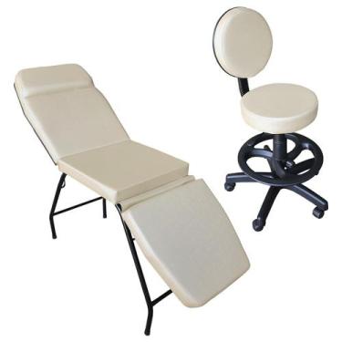 Imagem de Kit Maca 3 Posições Mocho Com Encosto e Aro para os pés Profissional C