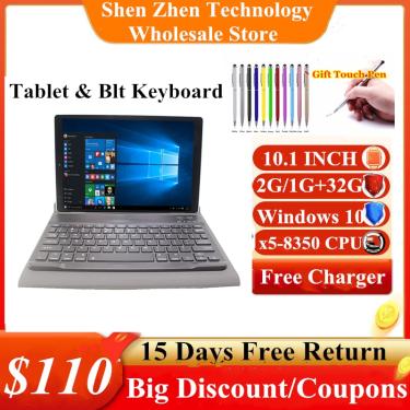 Imagem de 628 grande vendas 2in1 tablet pc 10.1 polegada com teclado 2 grama 32g rom windows 10 nx16a X5-8350