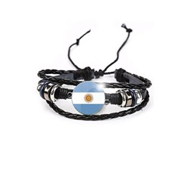 Imagem de Pulseira Bandeira da Argentina Unissex e Ajustável