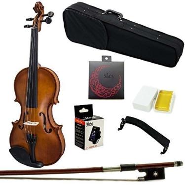 Imagem de Paititi Kit iniciante de violino Artista 100 tamanho 3/4 com estojo leve de arco da Brasilwood, descanso de ombro, cordas extras e breu
