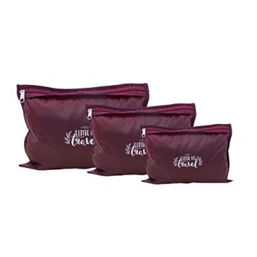 Imagem de Secalux Kit Organizadores Bolsa com Ziper, 3 Pçs, M/G, Vinho