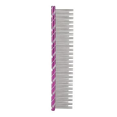 Imagem de Pente de cão Pet Grooming Comb com dentes longos e curtos Pet Ferramenta de depilação para cão e gato (roxo)