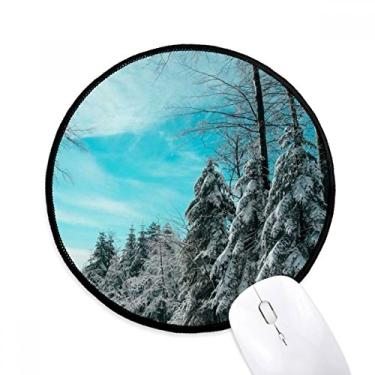 Imagem de Pine Clouds Blue Sky Mouse Pad Desktop Office Tapete redondo para computador
