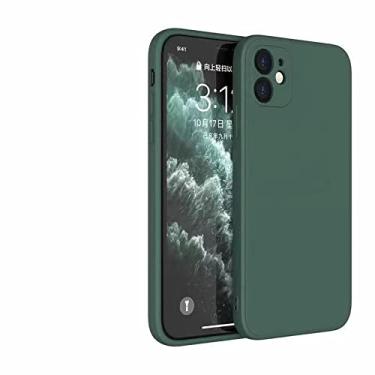 Imagem de Capa de silicone líquido quadrado para xiaomi redmi note 10 pro 9 9s 9t 11s mi 10t 11 lite 11t poco f3 m3 pro 5g x3 gt nfc capa macia, verde escuro, para redmi note 10 5g