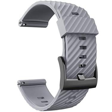 Imagem de GANYUU 24MM para Suunto 7/Suunto D5 Pulseira de substituição Silicone Sports Smart Watch Straps para Suunto 9 Baro/Sport Wrist HR Baro Watchband (Cor: Cinza, Tamanho: para suunto 7)