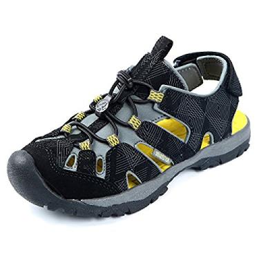 Imagem de Sandália infantil atlética de verão Burke SE Northside com bolsa impermeável e seca, Black/Yellow, 8 Toddler