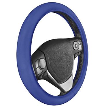 Imagem de BDK Capa para volante de couro iridescente Sharper Image Black Prism ultra macia e confortável – Tamanho universal 14,5 38,5 cm (arco-íris preto) (SISW-5331-BK)