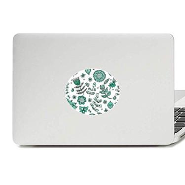 Imagem de Adesivo de notebook com estampa de folhas de desenho de folhas verdes com emblema de vinil para laptop