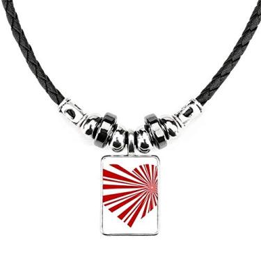 Imagem de DIYthinker Colar vermelho de coração com pingente de corda de couro Torque para dia dos namorados