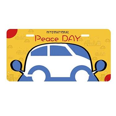 Imagem de DIYthinker Placa de carro com estampa ambiental, proteção para veículos energéticos, decoração de carro, dia da paz