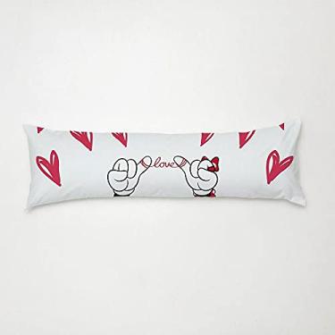 Imagem de Travesseiro De Corpo Aconchego 1,30m X 38cm Com Fronha Microfibra Estampado - Love