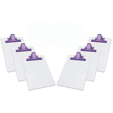 Imagem de Prancheta MDF Branco A5 com Prendedor Metal Color Acrimet (6 Unidades) (Prendedor Roxo)