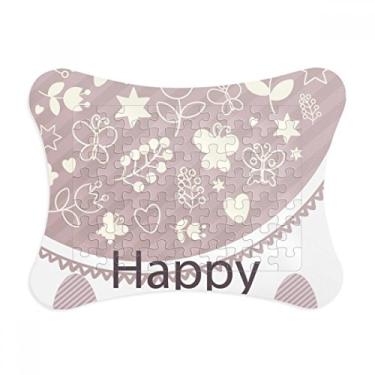 Imagem de Moldura de quebra-cabeça de estrela de ovo roxo Happy Easter Festival ornamento de quebra-cabeça