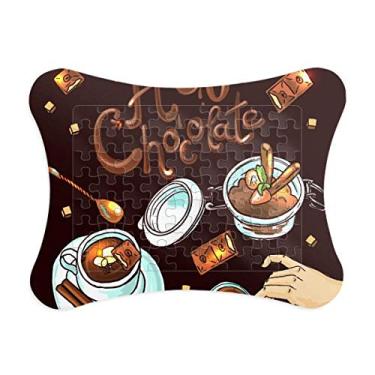 Imagem de Moldura de quebra-cabeça França de chocolate quente, sobremesas, bebidas, decoração de quadros, ornamento de jogos