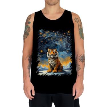 Imagem de Camiseta Regata Tigre Noite Estrelada Van Gogh 2 - Kasubeck Store