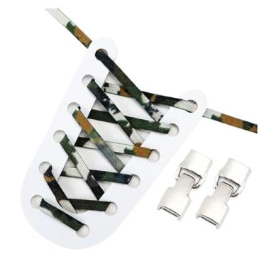 Imagem de Elastic Shoelaces Sneakers Mix And Match Colors No Tie Shoe Laces Children Adult Wide Fast Shoelaces(Armygreencamouflage)