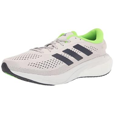 Imagem de adidas Tênis de corrida masculino Supernova 2, Cinza traço/azul marinho/verde solar, 40