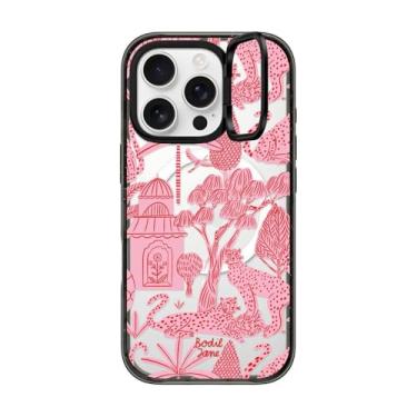 Imagem de CASETiFY Capa com suporte de anel de impacto para iPhone 16 Pro [suporte/2 m. 3 x proteção contra quedas de grau militar/compatível com Magsafe] - Cheetah Paradise Pink - preto transparente