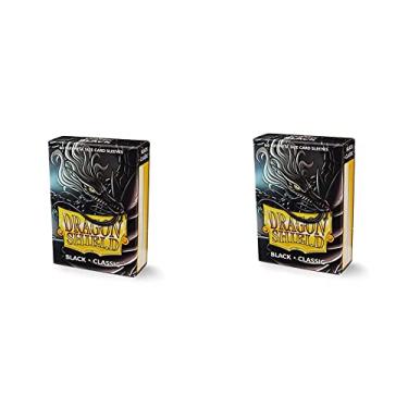 Imagem de 2 Packs Dragon Shield Classic Mini Japanese Black 60 ct Card Sleeves Value Bundle!