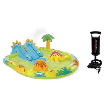 Imagem de Piscina Inflável Intex Parque dos Dinossauros 143 Litros Escorregador 