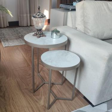 Imagem de Conjunto Mesa Lateral Viena Champagne - BELI HOUSE