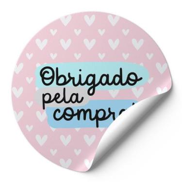 Imagem de 120 Etiquetas Adesivas Redondas Selo Alta Qualidade Obrigado Pela Comp