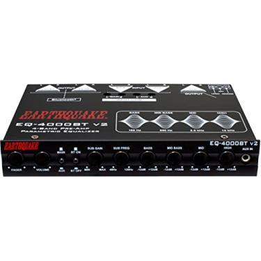 Imagem de Som terremoto EQ-4000BT v2 4 bandas 1/2 DIN pré-amplificador de áudio para carro equalizador gráfico com RCA, AUX, mini tomada e Bluetooth Streaming Ready