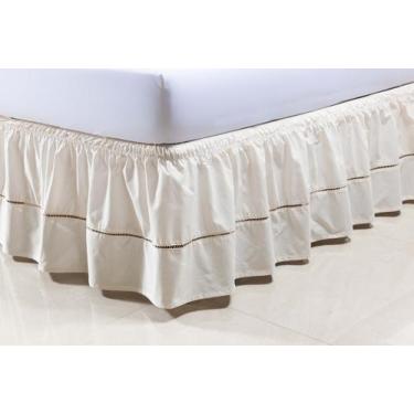 Imagem de Saia Box Colchão Viúva 1,20m X 2,03m X 30cm 100% Algodão 2 Elásticos P
