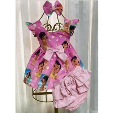 Imagem de Conjunto Menina Bebê Carinho Temático Moana Baby Rosa +Laço de Cabelo 