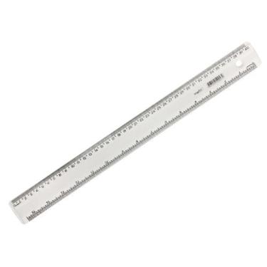 Imagem de Régua Plástica Acrílica Transparente Super 40cm Pacote com 10 unidades