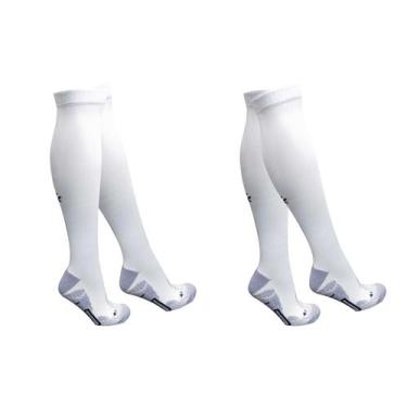 Imagem de Meia Compressão Ciclismo Bike Corrida Triathlon WOD Esportiva Kit 2 Pa