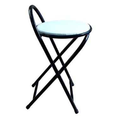 Imagem de Banco Baixo Articulável e Dobrável 50 cm de Altura Preto - Metalfany, 