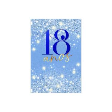 Imagem de Painel De Festa Vertical 1,50 x 2,20 - 18 Anos Efeito Glitter Azul 212