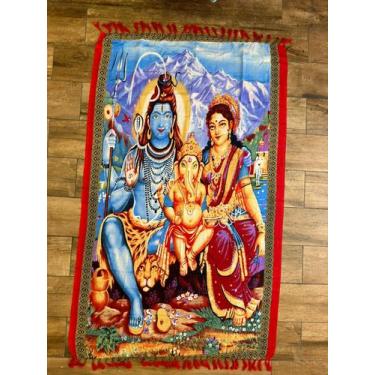 Imagem de Canga Deuses Indianos Hindus Familia Shiva Partvati C19 - Deeyaa India