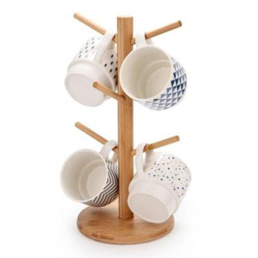 Imagem de Porta Xícaras Suporte Organizador Cozinha Armário Bambu - Offerbest, 6