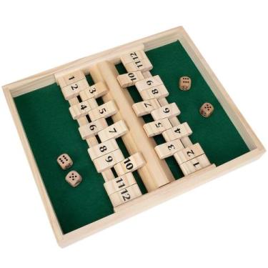 Imagem de Tabuleiro de madeira Shut The Box Game GOTHINK para mais de 2 jogadore